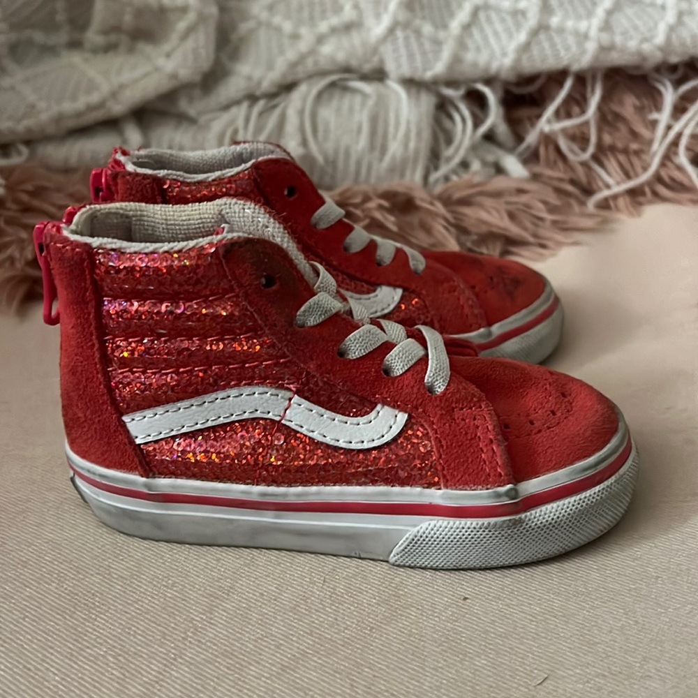 Pink high top toddler vans size 6